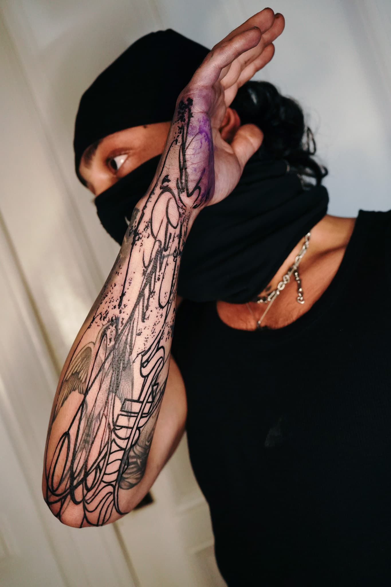 Single-needle tattoo with subtle shading